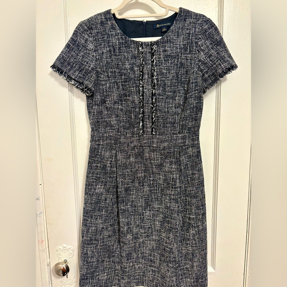 Brooks brothers navy tweed dress